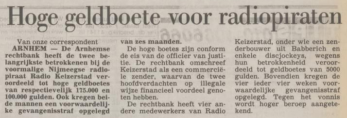 Hoge geldboete voor Radiopiraten