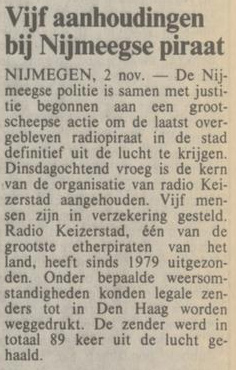 Vijf aanhoudingen bij Nijmeegse piraat