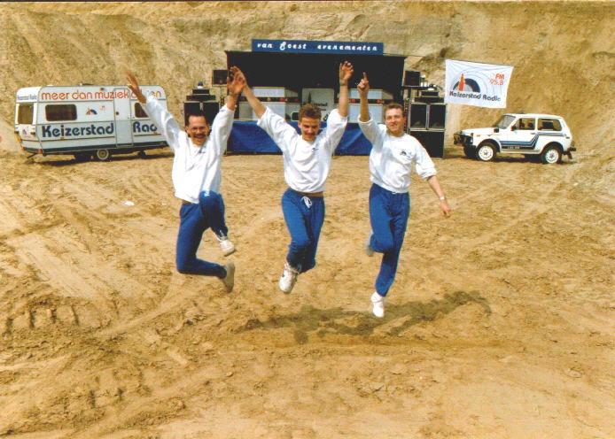 Vlnr Guido V, Peter de K en Johan vd H in 1984